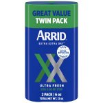 Arrid XX Extra Extra Dry Ultra Clear Aerosol Antiperspirant Deodorant, Ultra Fresh, Twin Pack 6 oz