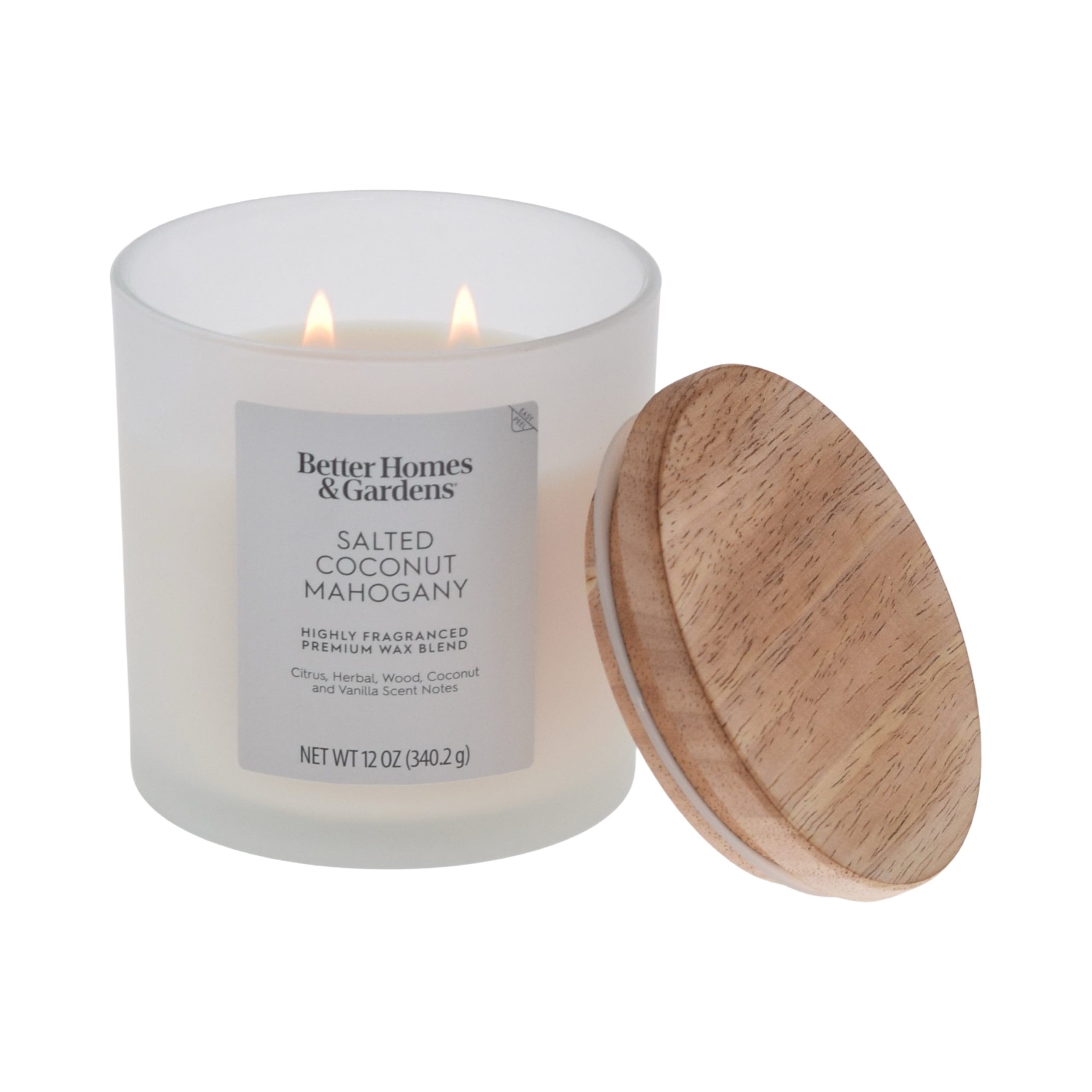 Better-Homes-Gardens-Salted-Coconut-Mahogany-Scented-2-Wick-Frosted-12oz-Candle_77a133bb-72e4-42e3-8c15-72c9cf0ef244.052ed144d2f623347448b9f3ebf60fe9.jpeg Better Homes & Gardens Salted Coconut Mahogany Scented Frosted Jar Candle, 2-Wick, 12 oz - Image 1