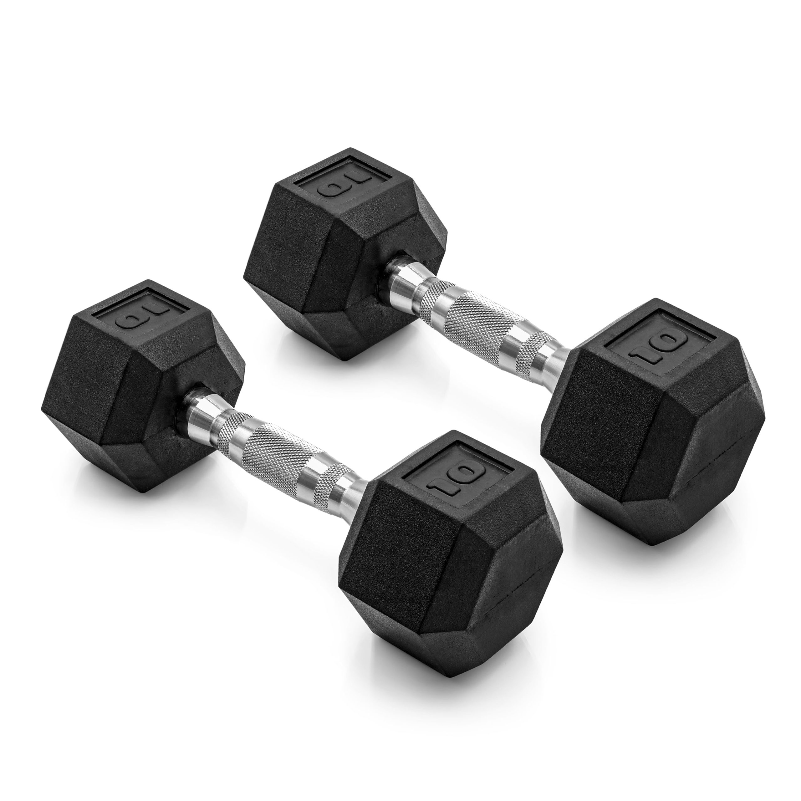 CAP-Barbell-10lb-Coated-Rubber-Hex-Dumbbell-Pair_96a945e5-fd6e-435f-aeae-83ca9794391c.91071e1875962a5518f3638df7387ca8.jpeg CAP Barbell, 10lb Coated Rubber Hex Dumbbell, Pair (No-Roll Design, Ergonomic Steel Handle, Durable Coated Weight) - Image 1