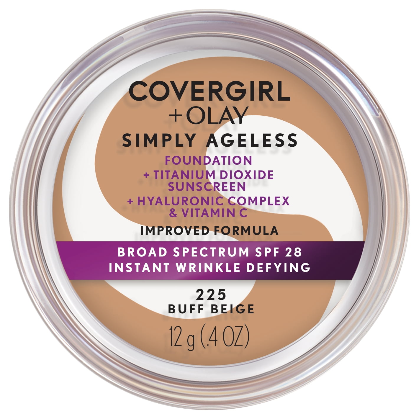 COVERGIRL-OLAY-Simply-Ageless-Wrinkle-Defying-Foundation-225-Buff-Beige_37eaa1ce-a8d4-4f74-a75b-1f0d986c8030.015cde2d8765ec0081b99e9c730c11f8.jpeg COVERGIRL + OLAY Simply Ageless Wrinkle Defying Foundation, 225 Buff Beige - Image 1