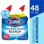 Clorox Toilet Bowl Bathroom Cleaner with Bleach, Rain Clean, 24 fl oz, 2 Pack