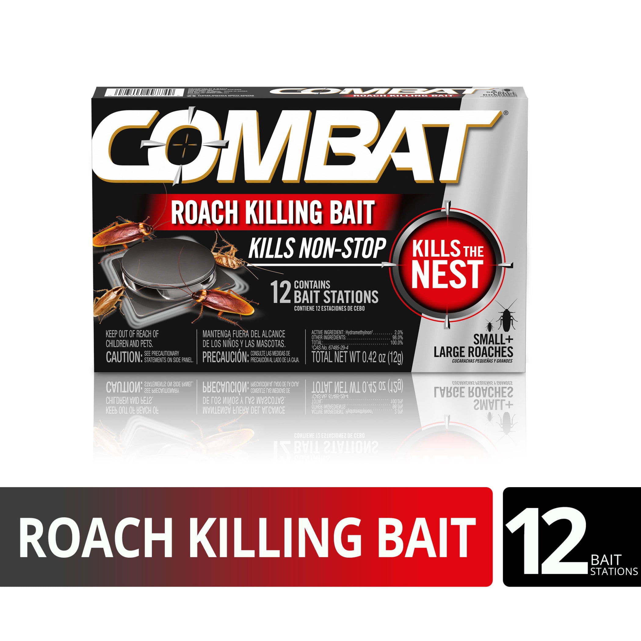Combat-Roach-Killing-Bait-Stations-for-Small-and-Large-Roaches-12-Count_99974d9b-e3b7-4d36-b52f-09b7fd7b0f96.e63043ef57b274430f0e1e6d56dbbb92.jpeg Combat Roach Killing Bait Stations for Small and Large Roaches, No Mess or Odor, 12 Count - Image 1