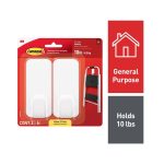 Command 10 Lb XL Heavyweight Wall Hook, White, Damage Free Decorating, 2 Command Hooks