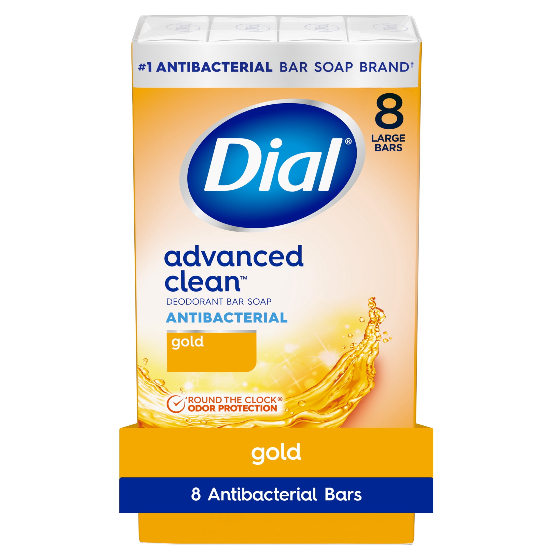 Dial-Antibacterial-Deodorant-Bar-Soap-Advanced-Clean-Gold-4-oz-8-Bars_1e8f87ac-24dc-4802-8817-7a45b2d02abc.7cc77ec33709df287967b974c759d196.jpeg Dial Gold Antibacterial Deodorant Bar Soap, Advanced Clean Deep Cleanse Bar, 4 oz, 8 Bars - Image 1
