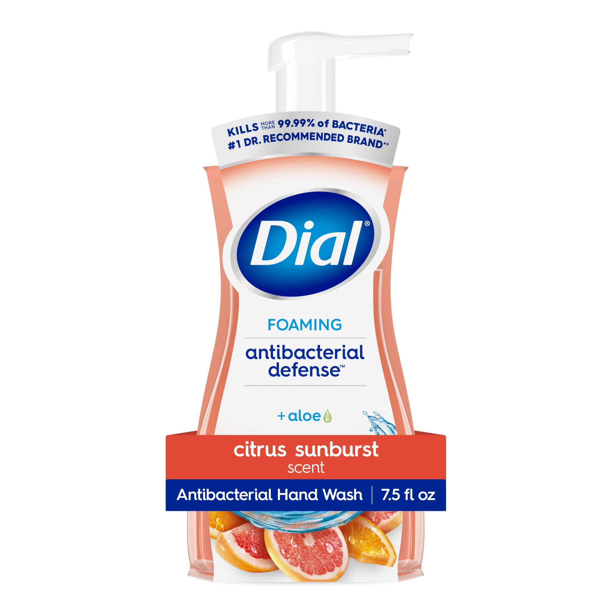 Dial-Antibacterial-Foaming-Hand-Wash-Citrus-Sunburst-7-5-fl-oz_0a532858-af06-42ac-9803-27968653b6c0.86d82782f5cf85cffe0c5814b9e0013a.jpeg Dial Antibacterial Defense Citrus Sunburst Scent Foaming Hand Soap, 7.5 fl oz - Image 1