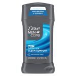 Dove Men+Care Antiperspirant Deodorant Stick 72-Hour Sweat & Odor Protection Clean Comfort Antiperspirant For Men With 1/4 Moisturizing Cream, 2.6 oz