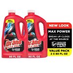 Drano Max Gel Drain Clog Remover, 160 Ounces, 2 Count