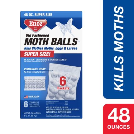 Enoz Old Fashioned Naphthalene Moth Balls, 6 Single-Use Packets, 48 oz