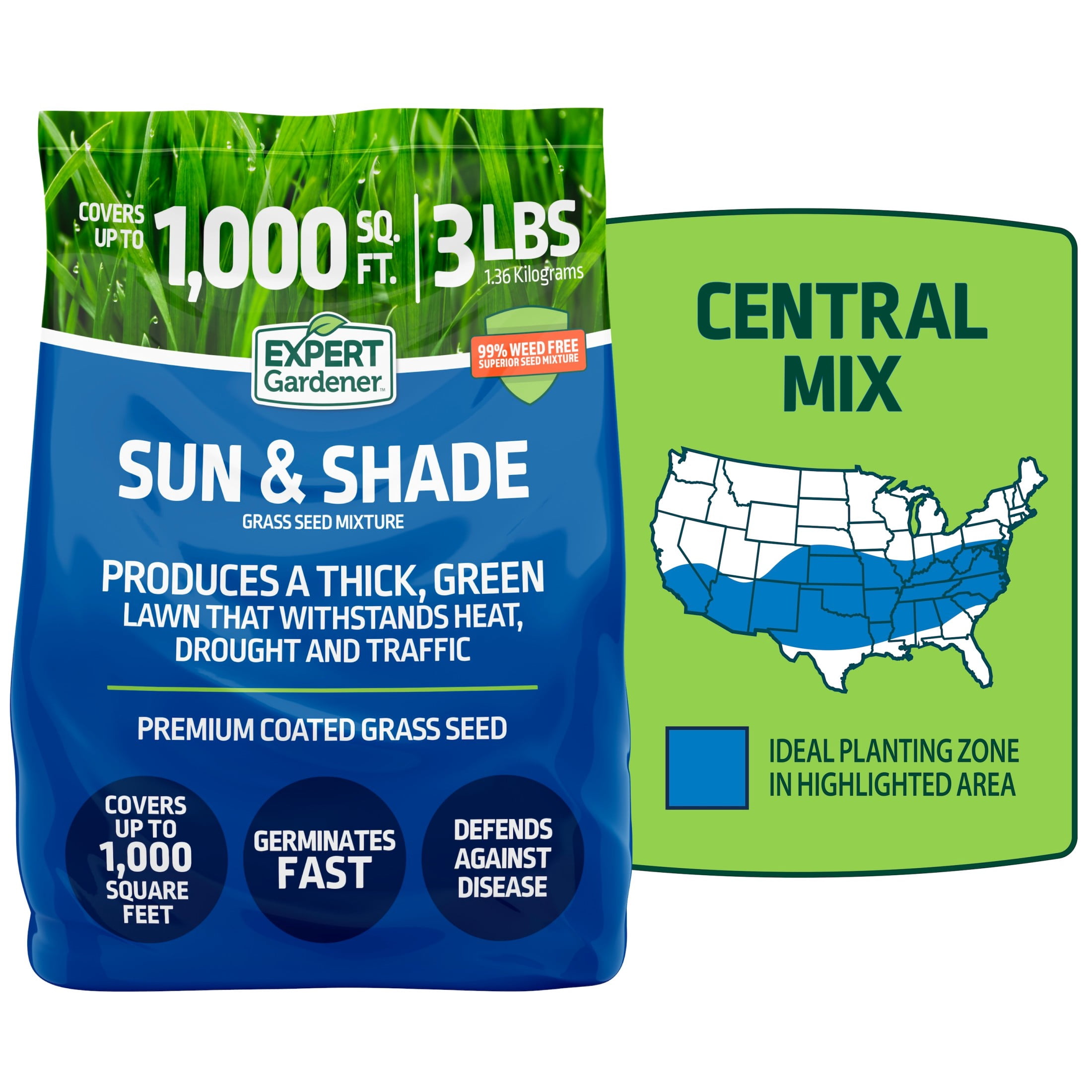 Expert-Gardener-Sun-Shade-Southern-Grass-Seed-Mix-for-Sun-to-Partial-Shade-3-lb_8d78f20a-9a27-4924-ab0d-a0b4f754b457.9a2e9ad25040a490fb7e1ad825d8315d.jpeg Expert Gardener Sun & Shade Southern Grass Seed Mix, for Sun to Partial Shade, 3 lb. - Image 1