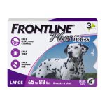 FRONTLINE Plus for Dogs Flea & Tick Large Breed Dog Spot Treatment, 45 - 88 lbs, 3 Count