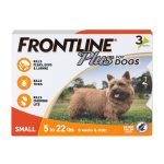 FRONTLINE Plus for Dogs Flea & Tick Small Breed Dog Spot Treatment, 5 - 22 lbs, 3 Count