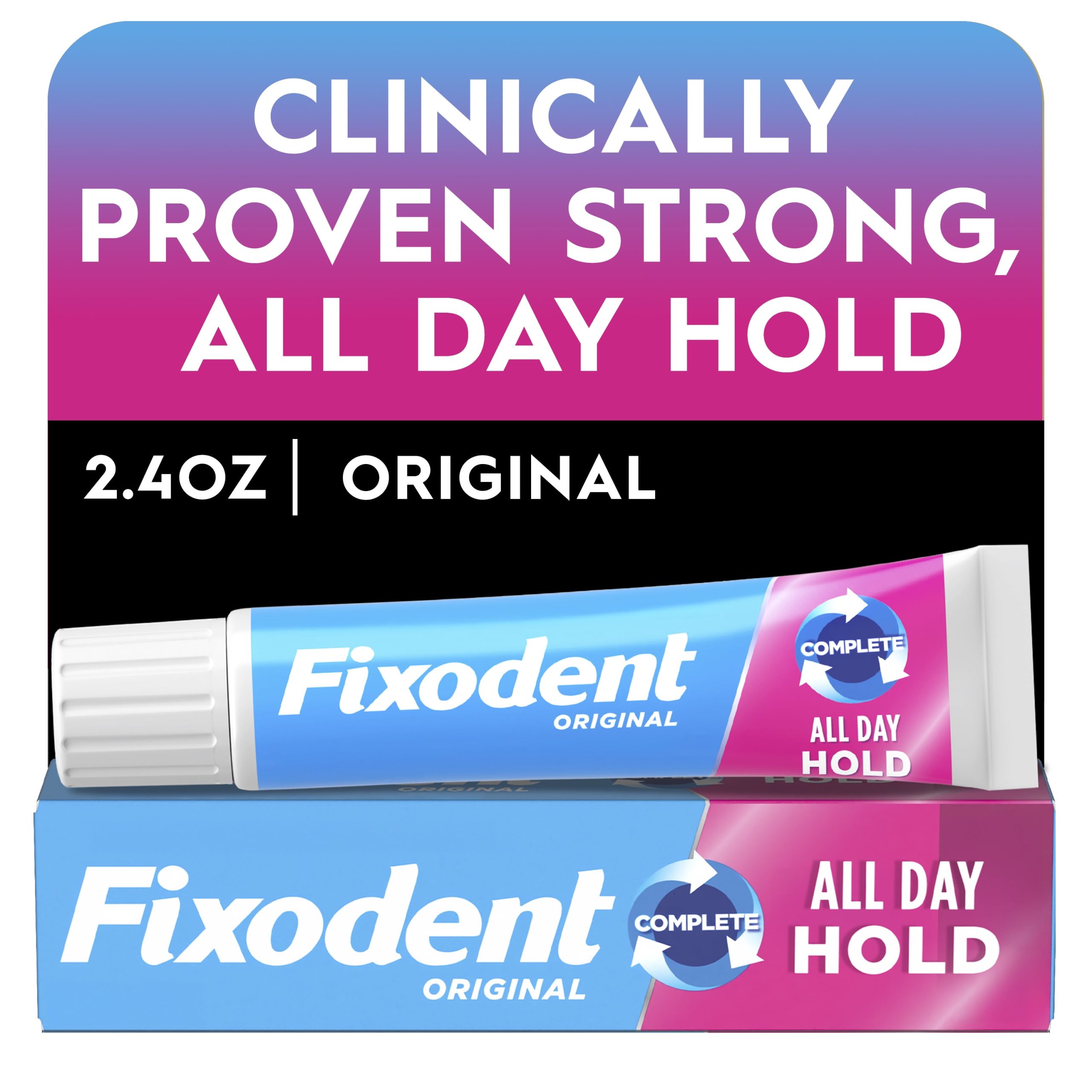 Fixodent-Complete-Original-Denture-Adhesive-Cream-2-4-oz_9d40959b-51e5-492f-84b2-699edd24bdf2.fc9d38f7cb6c242aec1090e21a73981e.jpeg Fixodent Denture Adhesive Cream Original, All Day Hold for Fulls and Partials, 2.4 oz - Image 1