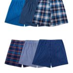 Fruit of the Loom Men's Boxers - Relaxed Fit, Soft Woven Cotton Blend, Moisture-Wicking, 6-Pack, S-3XL