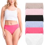 Fruit of the Loom Women's Cotton Hi-Cut Brief Underwear, 6-Pack