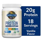 Garden of Life Organic Plant-Based Protein Powder, Vanilla, 20g Protein Shake Drink, Vegan, Probiotics, Digestive Enzymes, 19.05oz​