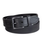 Genuine Dickies Men's Casual Black Leather Work Belt with Roller Buckle (Regular and Big & Tall Sizes)