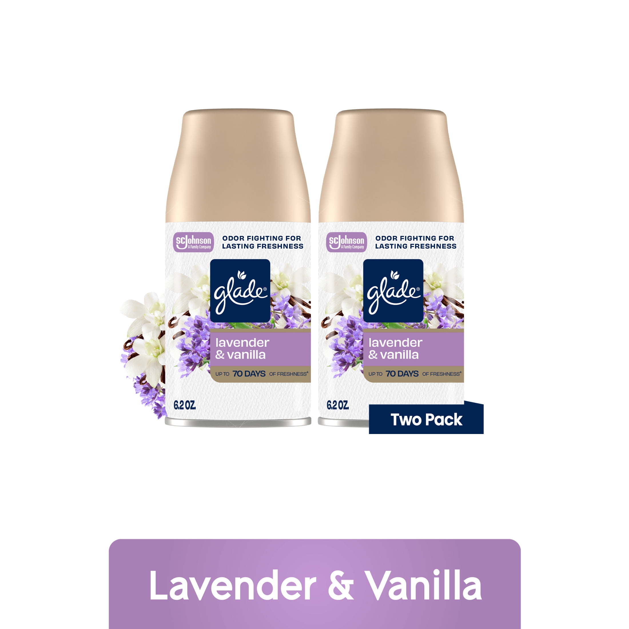 Glade-Automatic-Spray-Refills-Air-Freshener-Infused-with-Essential-Oils-Lavender-Vanilla-6-2-oz-2-Count_dd3a0af6-87c2-451d-97a7-3d486bb81b49.4290d5493e7a8328b0d97723cdeaea14.jpeg Glade Automatic Spray Refills, Air Freshener, Infused with Essential Oils, Lavender & Vanilla, 6.2 oz, 2 Count - Image 1