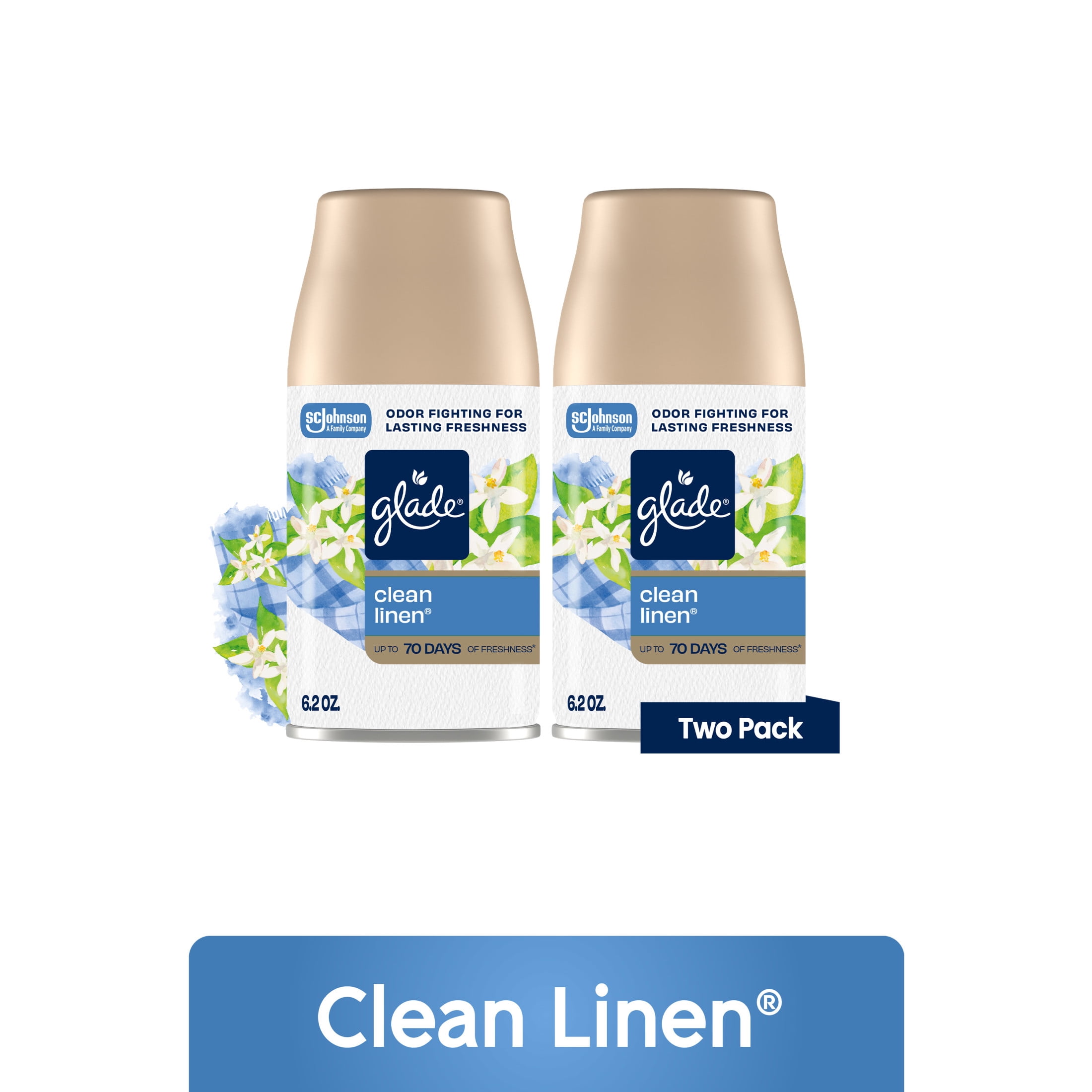 Glade-Automatic-Spray-Refills-Air-Freshener-Mothers-Day-Gifts-Infused-with-Essential-Oils-Clean-Linen-6-2-oz-2-Count_f8cc1905-5d8c-4305-a49f-fa84a84ce3ac.748354b36e6ec339ec32cbcdff156e87.jpeg Glade Automatic Spray Refill, Air Freshener, Clean Linen®, 2 Refills, 2 x 6.2 oz - Image 1
