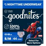 Goodnites Boys Absorbent Disposable Nighttime Bedwetting Underwear, S/M, 44 Count