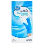 Great Value Nitrile Disposable Gloves, One Size, 100 Count