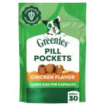 Greenies Pill Pockets for Dogs, Capsule Size, Natural Soft Chicken Dog Treats, 30-Pack