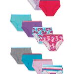 Hanes Girls' Tagless Super Soft Cotton Brief Underwear, 10 pack, Sizes 4-16