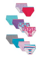 Hanes Girls' Tagless Super Soft Cotton Brief Underwear, 10 pack, Sizes 4-16