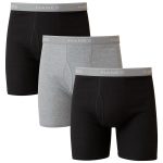 Hanes Men's Black/Grey Boxer Briefs, 3 Pack