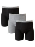 Hanes Men's Black/Grey Boxer Briefs, 3 Pack