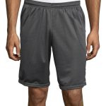 Hanes Sport Men's Mesh Athletic Shorts with Pockets, 9" Railroad Gray XL