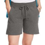 Hanes Women's Jersey Pocket Shorts, 7" Charcoal Heather S