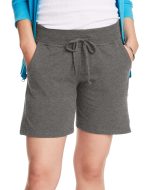 Hanes Women's Jersey Pocket Shorts, 7" Charcoal Heather S