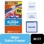 Hefty Slider Gallon Freezer Bags, 60 Count