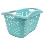 Home Logic 1.8 Bushel Hip Grip Plastic Laundry Basket, Teal, Adult