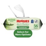 Huggies Wipes with Aloe & Vitamin E, Unscented, 1 Flip-Top Pack, (56 Wipes)