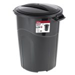 Hyper Tough 32 Gallon Injection Molded Plastic Trash Can with Click Lock Lid