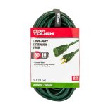 Hyper Tough 50 Ft 16AWG 3-Prong Green Single Outlet Outdoor Extension Cord, 13 Amps