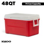Igloo 48 QT Laguna Hard Sided Ice Chest Cooler, Red
