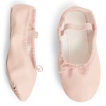 Justice Girls Ballet Shoes for Dance Class, Leather Sole with Adjustable Strap, Sizes 1-13