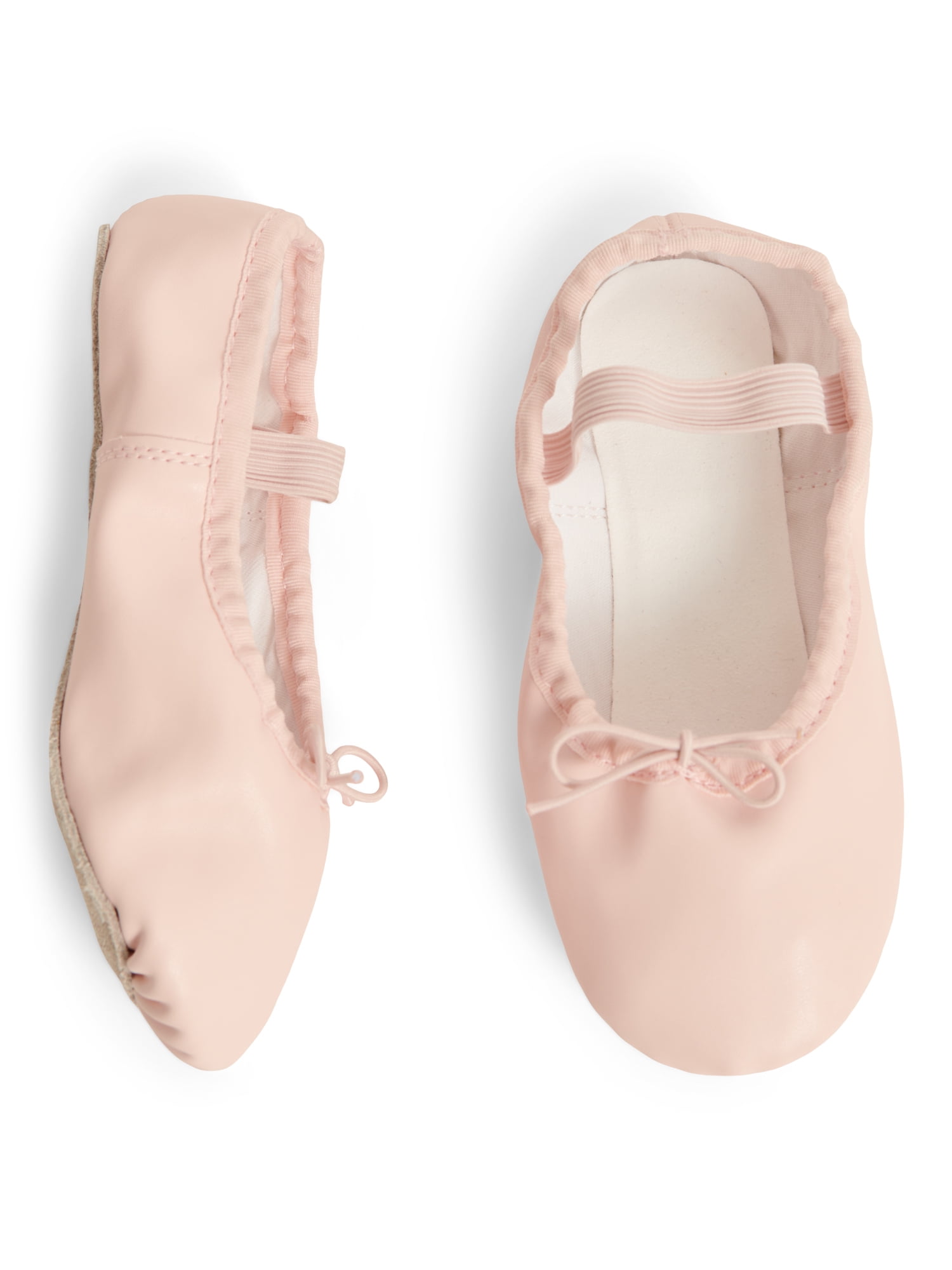 Justice-Girls-Ballet-Dance-Shoes-Sizes-1-13_cdc15b89-295f-4072-bfff-ca7de05ccd92.90de49704b7d9bbb466b88cd47c46b42.jpeg Justice Girls Ballet Shoes for Dance Class, Leather Sole with Adjustable Strap, Sizes 1-13 - Image 1