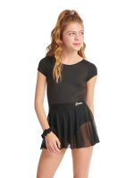 Justice Cap Sleeve Ballet Leotard for Girls with Bow Back, Size S (7/8) - Black