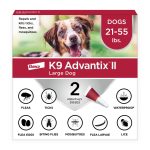 K9 Advantix II Monthly Flea & Tick Prevention for Large Dogs 21-55 lbs, 2-Monthly Treatment