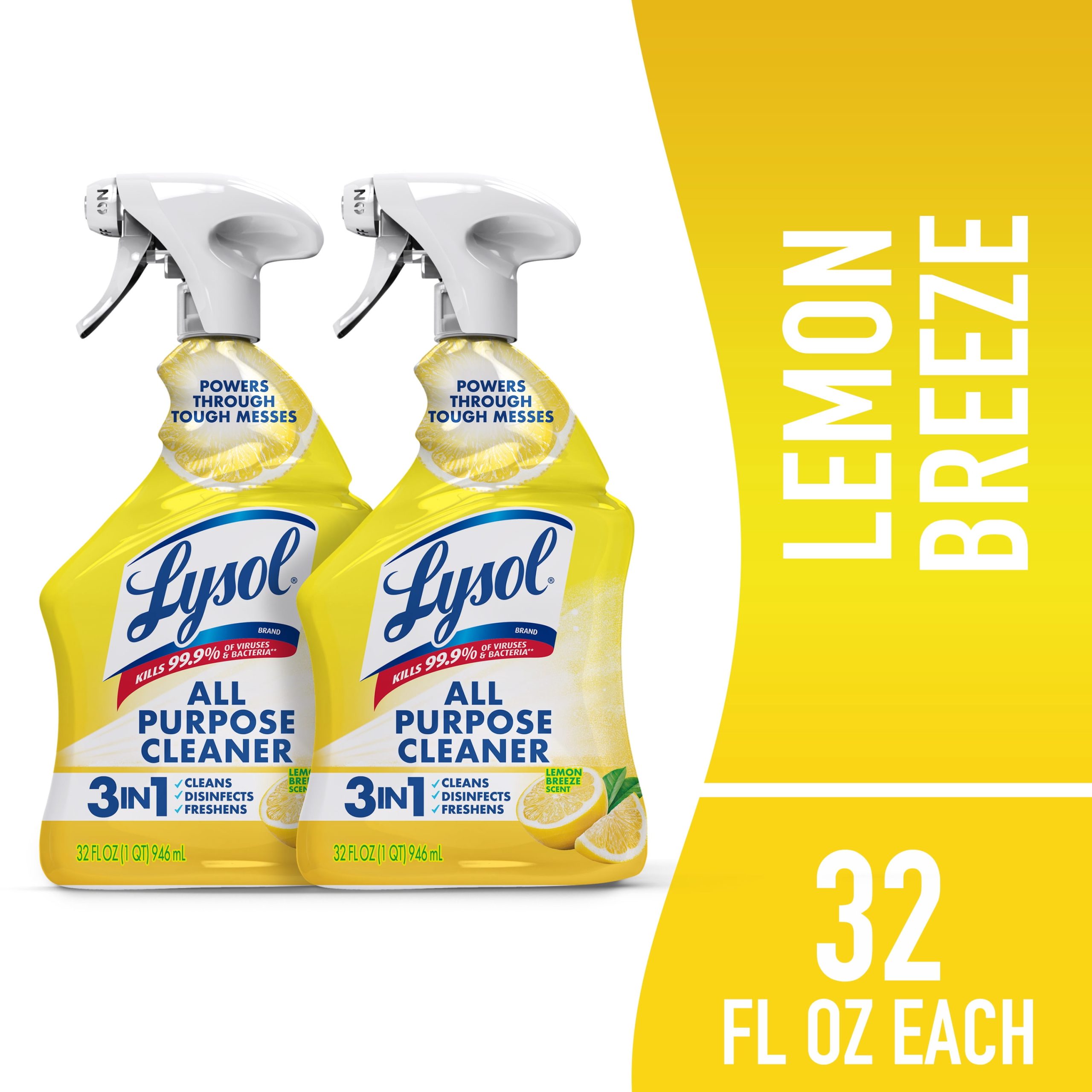 Lysol-All-Purpose-Cleaner-Complete-Clean-Lemon-Breeze-Scent-64-oz-2-Pack_5b61ceaa-9073-47e0-8936-8ec6bfcaa47e.95e783a8ebaa952b4cb655f4ae29456c.jpeg Lysol All Purpose Spray Cleaner for Sanitizing and Disinfecting, Lemon, 32 fl oz, Pack of 2 - Image 1
