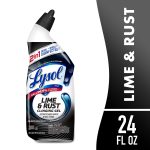 Lysol Toilet Bowl Cleaner Clinging Gel, Lime & Rust Remover, Disinfecting Bathroom Cleaner and Toilet Bowl Stain Remover, 24 fl oz