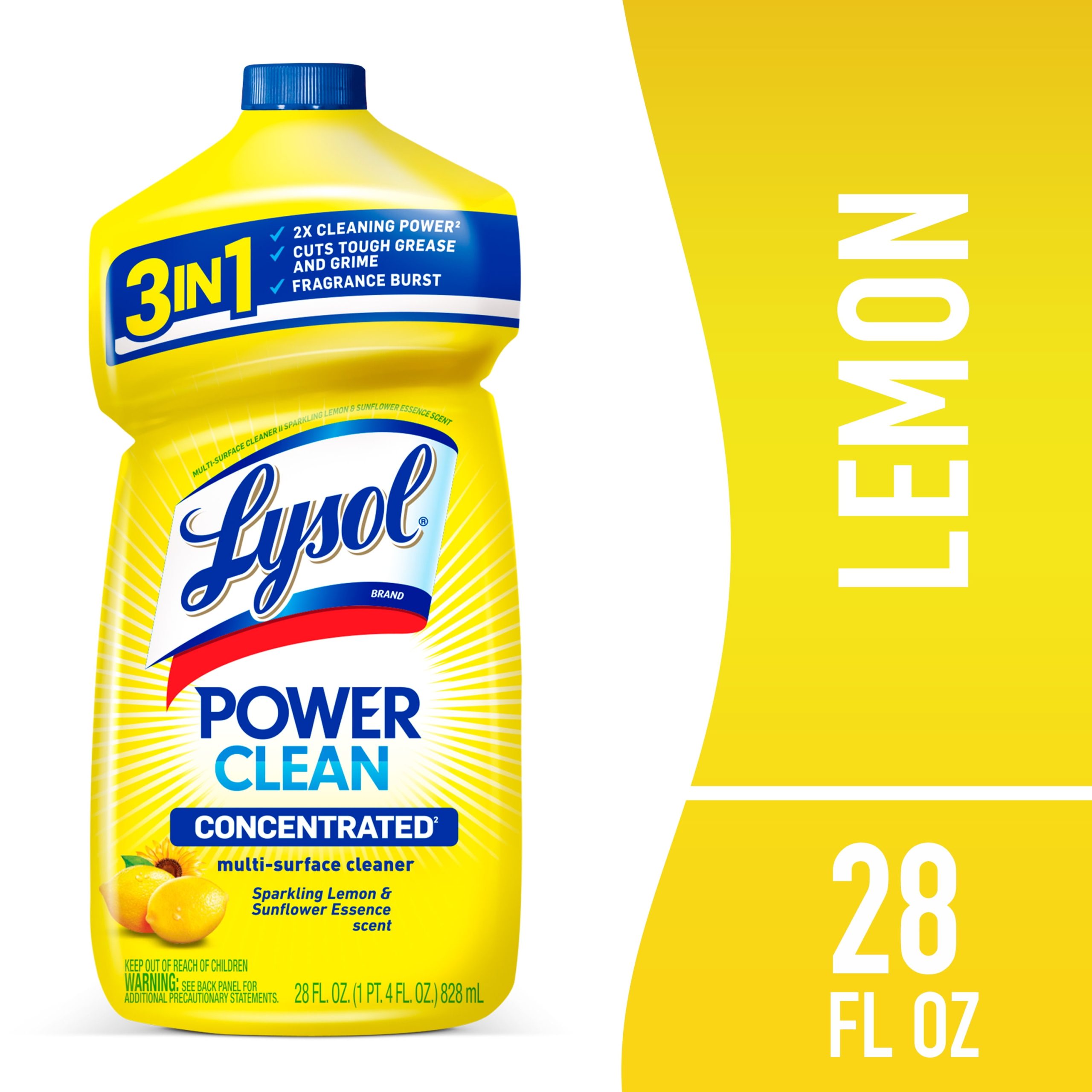 Lysol-Lemon-Dilutable-Cleaner-28oz_565d4a32-731a-4287-83e6-4c4a4dd6e538.6e67797f6f8159d7ee0a93ba52200fa9.jpeg Lysol All Purpose Cleaner, Multi-Surface Disinfectant Floor Cleaner for Mopping Solution, for Bathroom & Kitchen, Lemon & Sunflower, 28 fl oz - Image 1