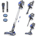 MOOSOO Cordless Stick Vacuum Cleaner, 6-in-1 Lightweight Upright for Carpet Hard Floor Pet Hair, XL-618A Upgraded