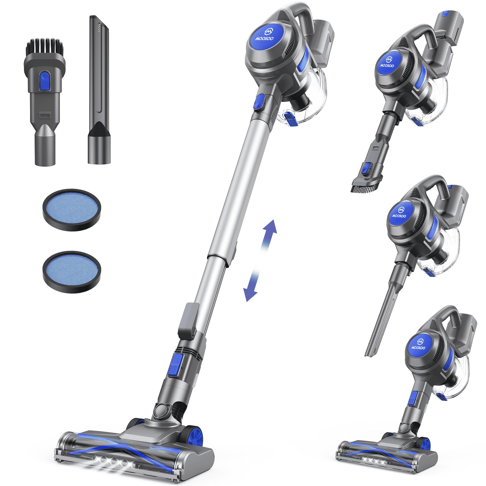 MOOSOO-Cordless-Stick-Vacuum-Versatile-for-Pet-Hair-Carpet-Floor-Home-XL-618A_bbd21b8b-459c-427e-a28c-9594c8c909cb.5992dc5e9b22cbbd63d2d87eafce3a11.jpg MOOSOO Cordless Stick Vacuum Cleaner, 6-in-1 Lightweight Upright for Carpet Hard Floor Pet Hair, XL-618A Upgraded - Image 1