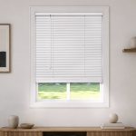 Mainstays Cordless Room Darkening Vinyl Mini Blinds, White, 27 in W x 48 in L, 1 in Slats