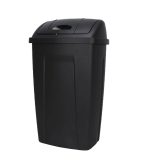 Mainstays Kitchen Trash Can, 13 Gallon Plastic Garbage Bin with Swing Top Lid, Black
