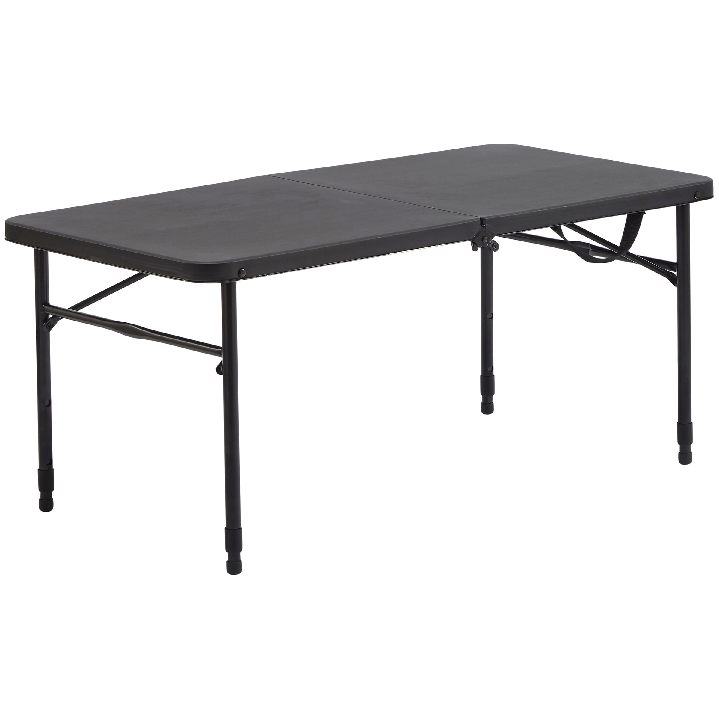 Mainstays-40-L-x-20-W-Plastic-Adjustable-Height-Fold-in-Half-Folding-Table-Rich-Black_30790a06-213b-428e-aa07-fb1adb8876bb_1.637bab5ff068eecf45f68da75a73c7e6.jpeg Mainstays 40 in Centerfold Fold-in-Half Folding Table, Adjustable Height, Black - Image 1